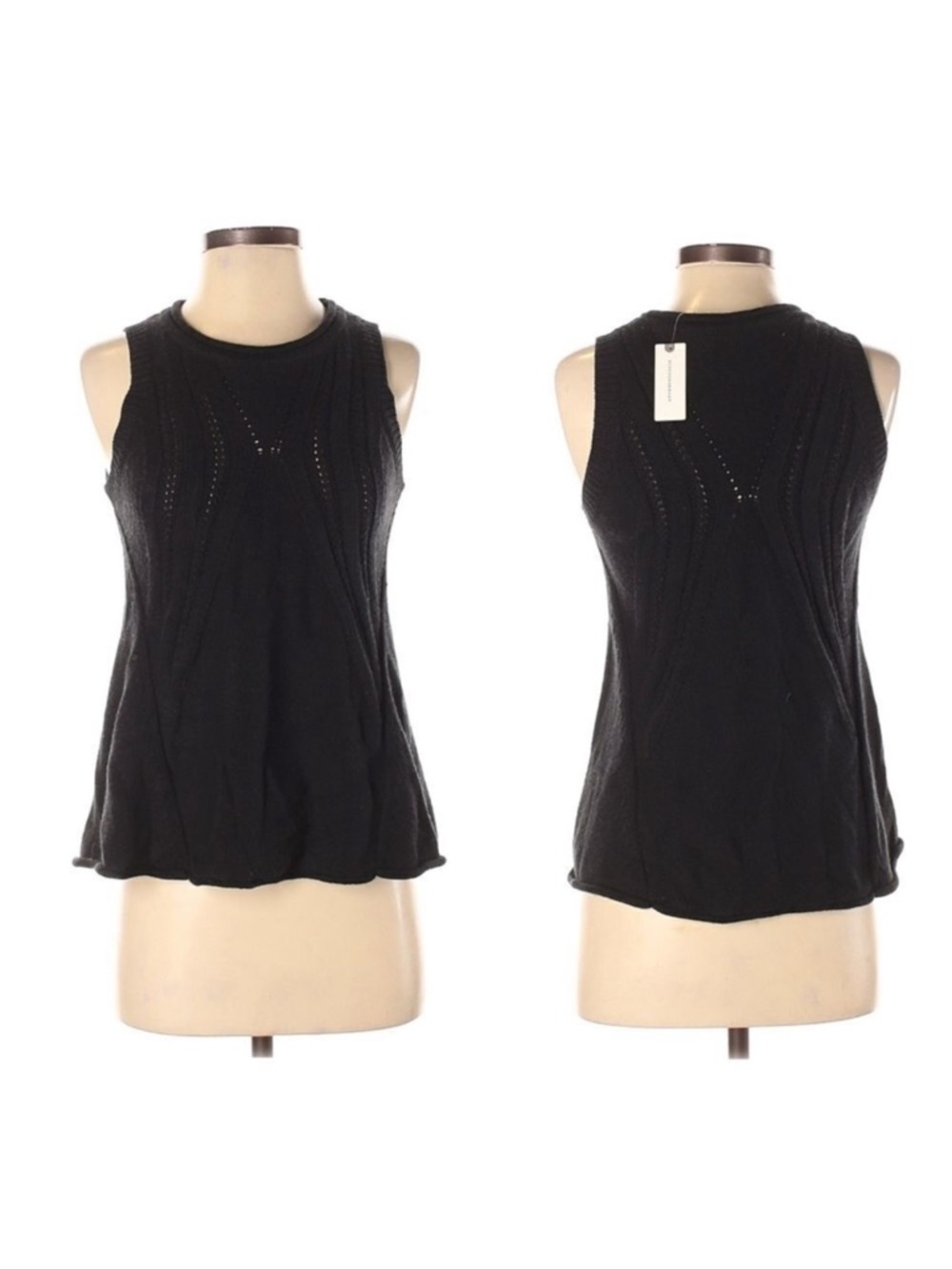 NWT Anthropologie MOTH Cable Knit Sleeveless Wool Sweater XXS